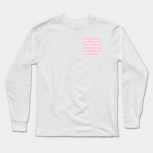 Pocket - Geometric Lines Pink Long Sleeve T-Shirt